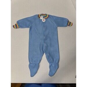 NEW Vintage Kent Baby Sleeper 6-12 Months Blue Rainbow Trim